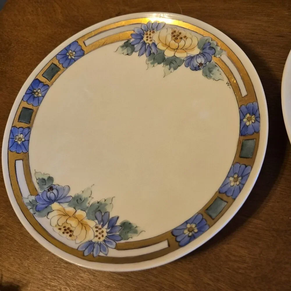 7 Antique Vtg Rosenthal Selb Bavaria Porcelain Floral Gold Gilt Dessert Plates